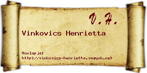 Vinkovics Henrietta névjegykártya
