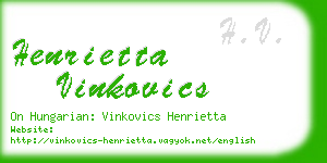 henrietta vinkovics business card